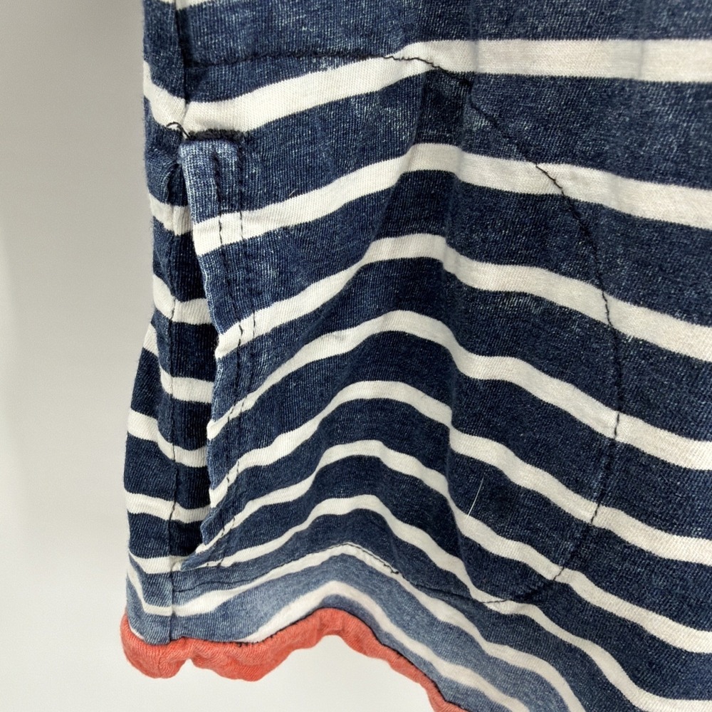 Free People We the Free Double Lined S Hoodie Faded Navy Striped Nautical Beach - Picture 2 of 9